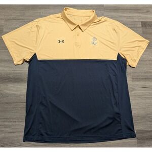 Under Armour Men's Navy Blue & Gold USA Navy Midshipmen Football Polo Size 3XL